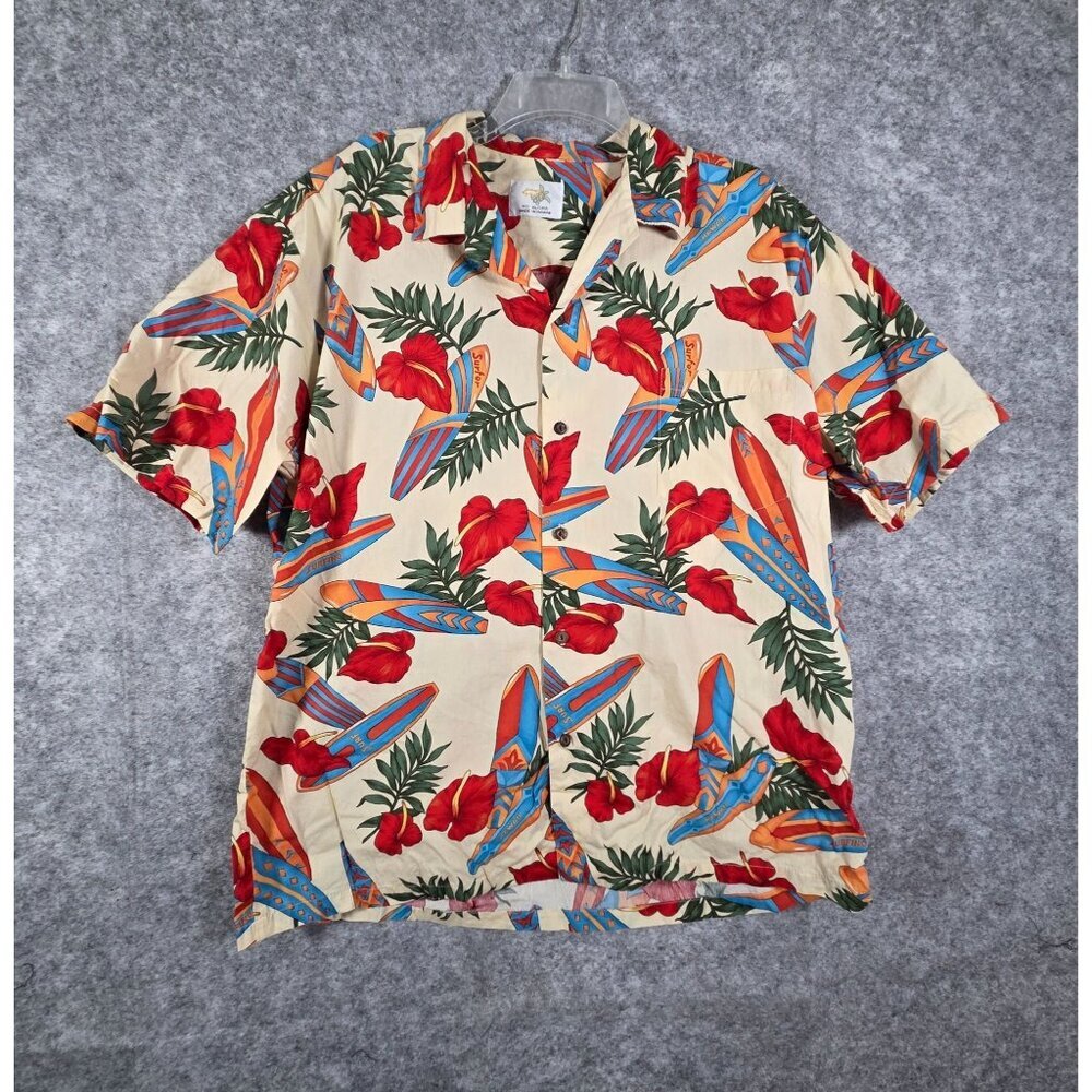 Ho Aloha Men's Short Sleeve Casual Shirt Floral Size L